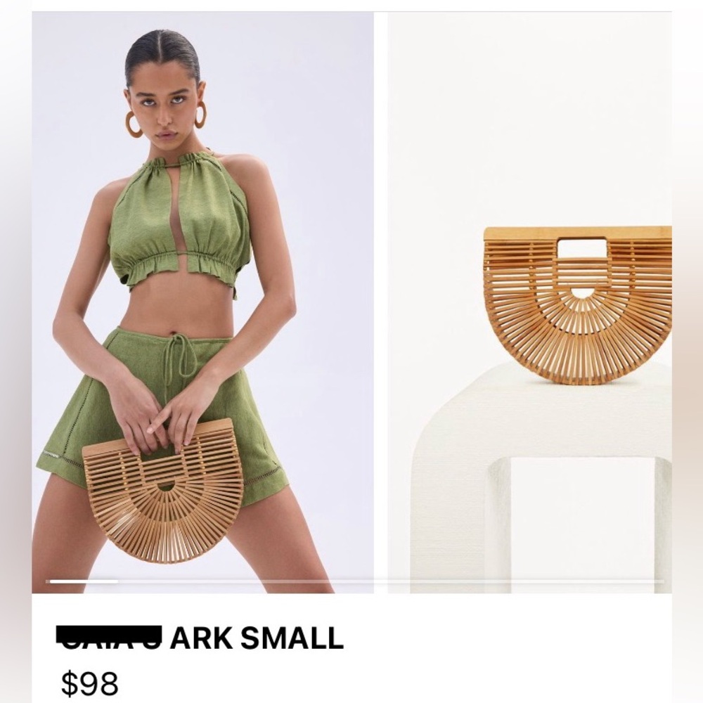 Bamboo Half-Moon Handbag